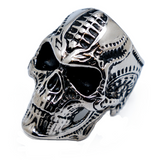 Bio-Mechanical Skull Ring Men's Biker Stainless Steel Ring SR193