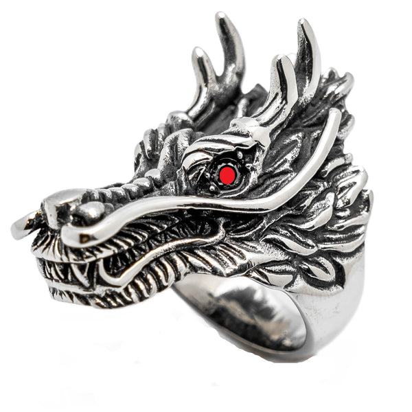 Huge Dragon Men's Stainless Ring Steel Large Sizes SR198