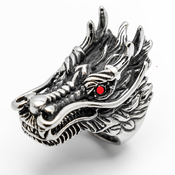 Huge Dragon Ring Men's Stainless Steel Large Sizes SR198