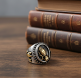 Oval Praying Hands Ring Men's Religious Stainless Steel SR199