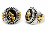 Oval Praying Hands Ring Men's Religious Stainless Steel SR199