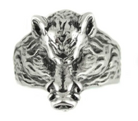 Heavy Metal Jewelry Men's Wild Boar Ring Stainless Steel SR200