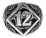Number "12" Signet Ring Men's Stainless Steel SR203