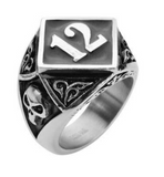 Number "12" Signet Ring Men's Stainless Steel SR203
