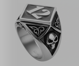 Number "12" Signet Ring Men's Stainless Steel SR203