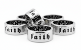 "Faith" Ring Unisex Wedding Band Religious Stainless Steel SR204