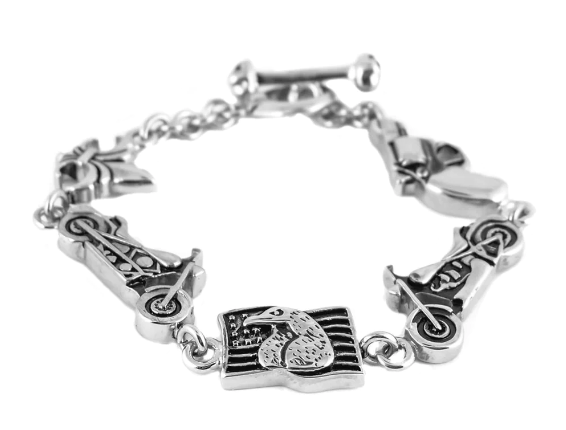 Flag Gun Bikes Fleur De Lis Bracelet Stainless Steel SB205