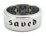 "Saved" Ring Unisex Wedding Band Religious Stainless Steel SR205