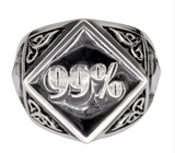 "99%" Signet Ring Men's Biker Stainless Steel SR206