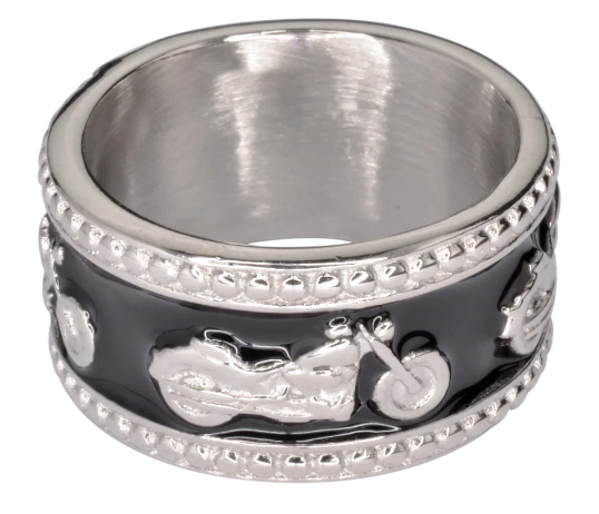 Ladies Motorcycle Wedding Band Ring Stainless Steel SR208