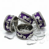 Purple Motorcycle Bike Ring<br>Lady Biker Two-Tone Ring<br>Stainless Steel SR209