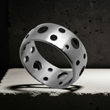 Holes All Over Ring Unisex Wedding Band Satin Stainless Steel SR20