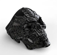 Big Men's Stainless Steel Black Skull Ring Sizes SR211
