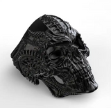 Big Men's Stainless Steel Black Skull Ring Sizes SR211