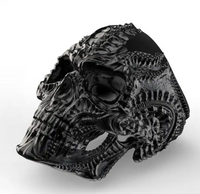 Big Men's Stainless Steel Black Skull Ring Sizes SR211