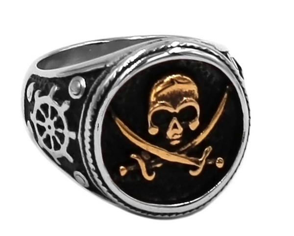 Biker Jewelry Pirate Ring Men's Stainless Steel SR213