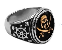 Biker Jewelry Pirate Ring Men's Stainless Steel SR213