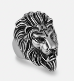 Lion's Head Ring Men's Biker Stainless Steel Ring SR214