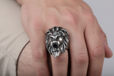Lion's Head Ring Men's Biker Stainless Steel Ring SR214