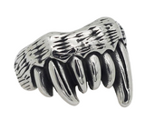 Vampire Fangs Ring Men's Biker Stainless Steel SR217