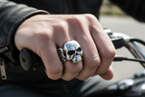 Winged Skull Ring Men's Biker Stainless Steel SR218
