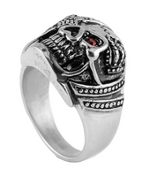 Men's Eye Patch Skull Stainless Steel Ring Jewelry SR219