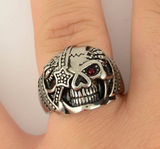 Men's Eye Patch Skull Stainless Steel Ring Jewelry SR219
