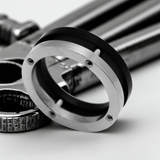 Precision Black & Silver Two Tone Men's Ring Stainless Steel Wedding Band SR21