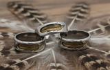 Men’s Feather Ring Gold Feather Inlay Stainless Steel Wedding Band– Sizes 8–11 SR224