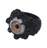 Men’s Black Eyeball Ring – Gothic Statement Design Stainless Steel SR225