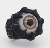 Men’s Black Eyeball Ring – Gothic Statement Design Stainless Steel SR225