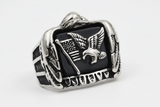 Men's Stainless Steel USA Flag & Eagle Ring<br> SR228
