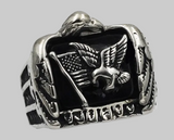 Men's Stainless Steel USA Flag & Eagle Ring<br> SR228