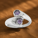 Purple Wrench Ring Ladies February Birthstone Ring Stainless Steel SR22