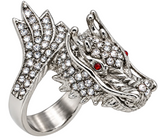 NEW* Men's Bling Dragon Ring Red Eyes Stainless Steel SR230