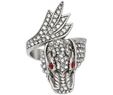 NEW* Men's Bling Dragon Ring Red Eyes Stainless Steel SR230