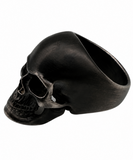 Charcoal Black Skull Ring Men's Biker Stainless Steel SR231