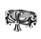 Sculpted Gothic Cross Ring Men's Biker Stainless Steel SR233