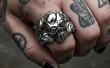 Skull Family Ring Men's Multiple Skulls Ring Stainless Steel SR23