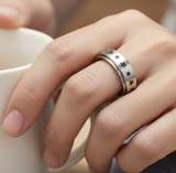 "Stars" Spinner Ring Unisex Wedding Band Stainless Steel SR25