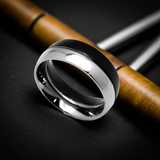 Two-Tone Fusion Black & Silver Comfort Fit Ring Unisex Wedding Band Stainless Steel SR26