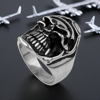 Aviator Skull Ring Biker Stainless Steel Ring SR29