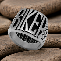 "BIKER" Ring Biker Jewelry's Unisex Stainless Steel SR33