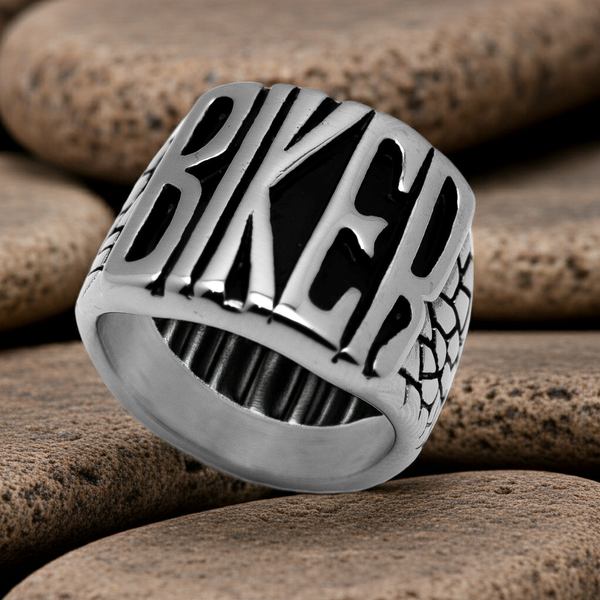 "BIKER" Ring Biker Jewelry's Unisex Stainless Steel SR33