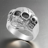 "3 Skulls" Biker Ring Men’s Stainless Steel SR35