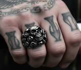 Bigger Skull Family Ring Stainless Steel Men's SR37