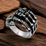 Skeleton Hand Biker Ring Unisex Stainless Steel SR38
