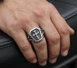 Coffin & Cross Ring Biker Stainless Steel Ring SR40