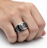 Domed Skull Ring Men's Biker Wedding Band Stainless Steel SR41