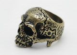 Big Bronze Skull Ring Antique, Distressed Biker Ring – Stainless Steel SR42